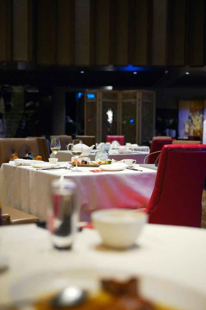 Chinese restaurant feast table in Singapore