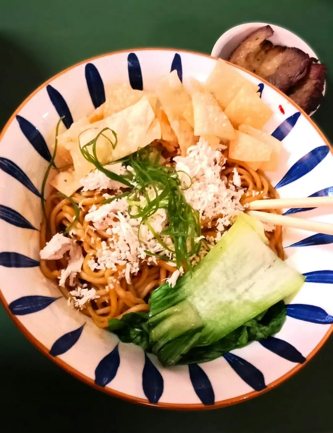 Handmade noodle soup bowl