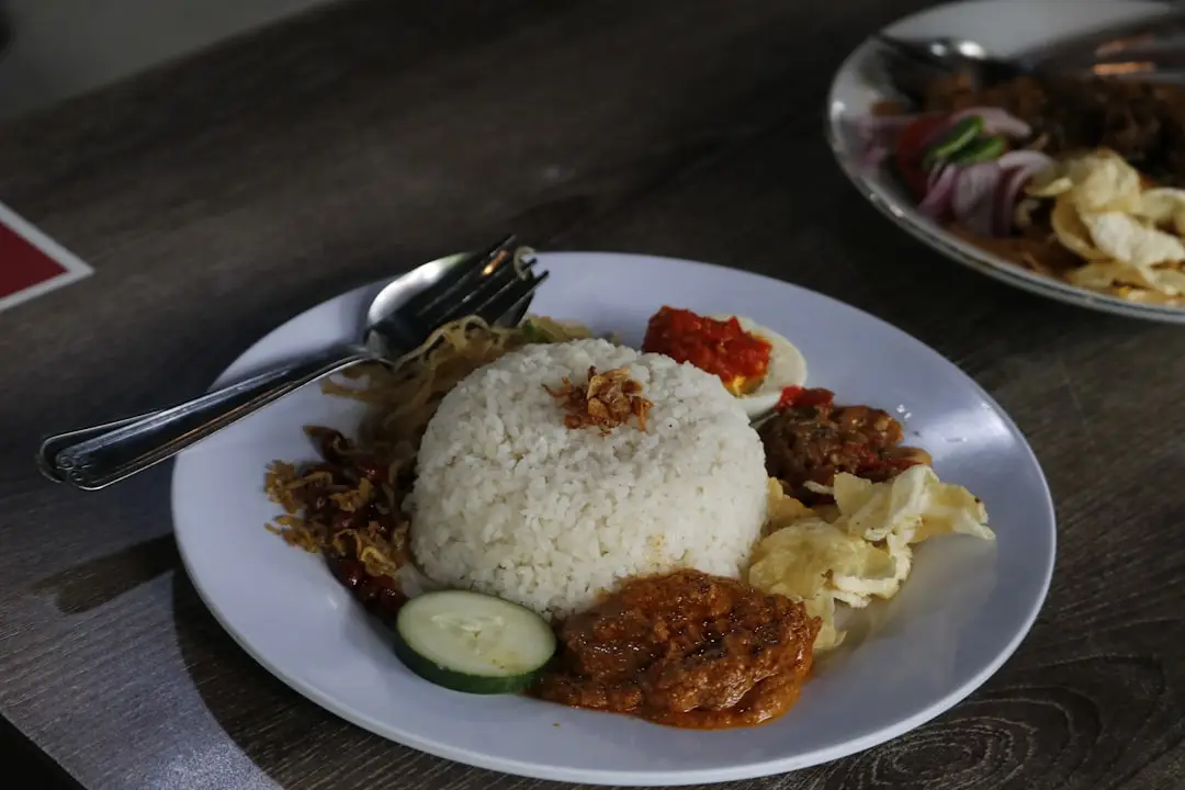 Nasi padang Malay rice dishes spread